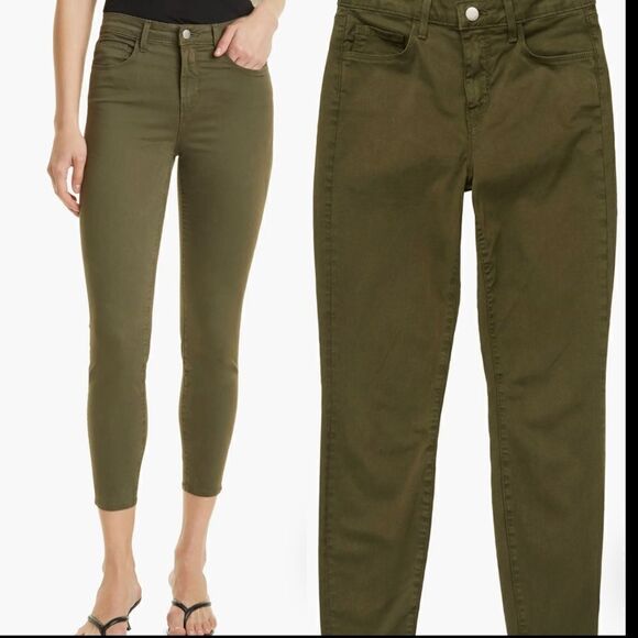L' AGENCE Margot High Waist Ankle Olive Jeans size 25 NWT $298 - Picture 5 of 11